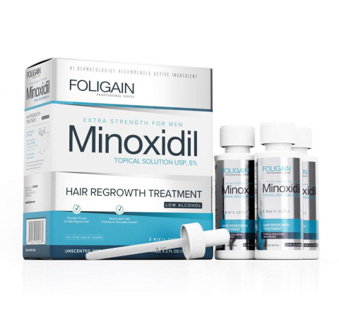 Foligain Minoxidil 5% przeciw wypadającym włosom 3x60ml